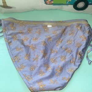 Volcom 
lavender bikini bottom orange flowers